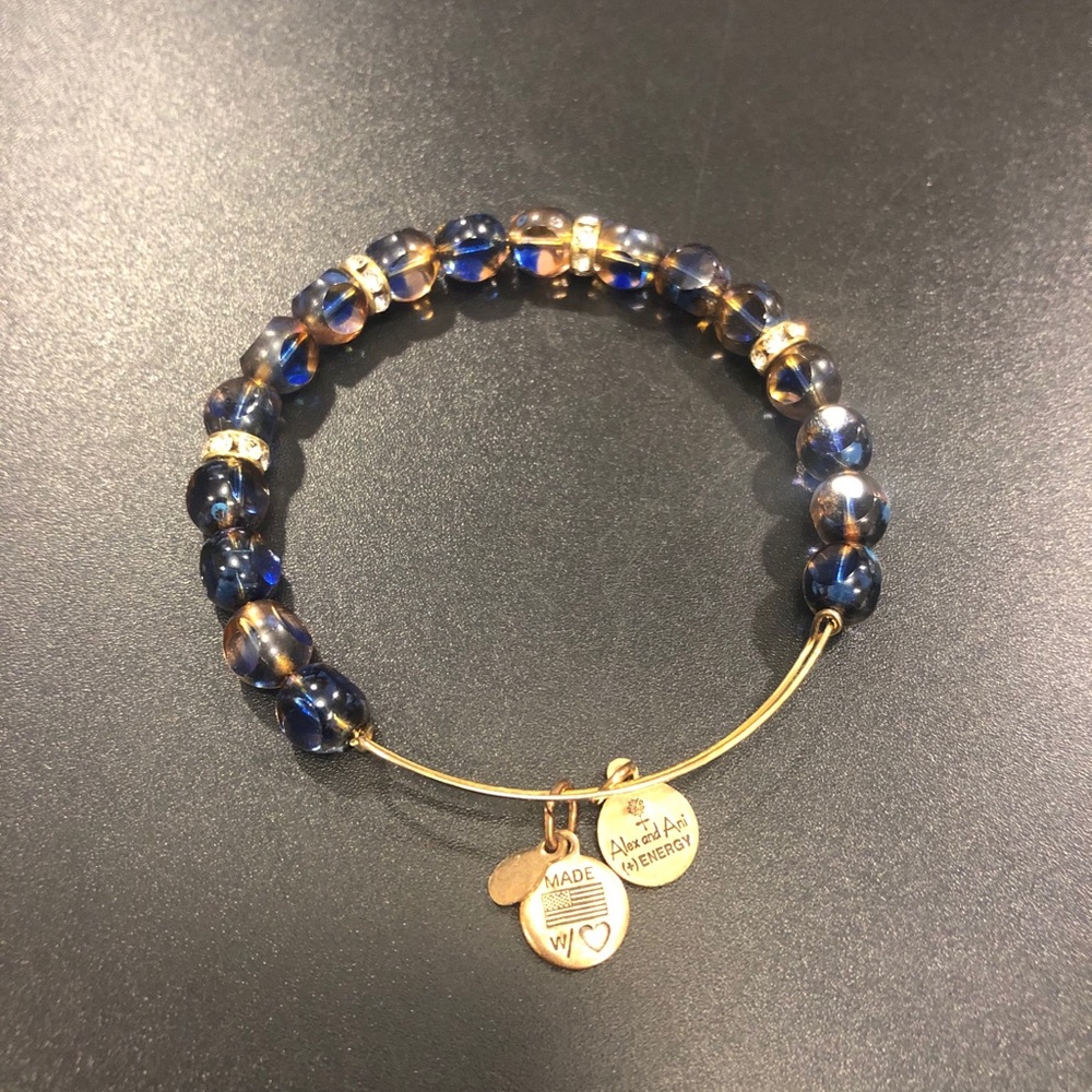 Alex + Ani dark blue beaded bangle